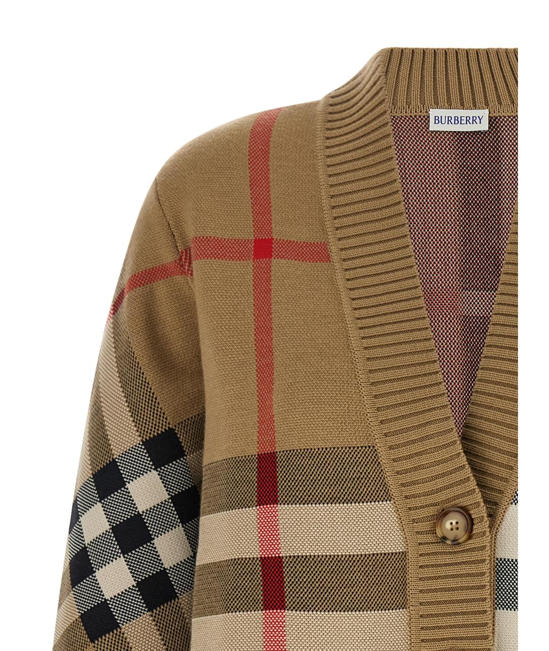 BURBERRY Бежевый шерстяной кардиган, фото 3