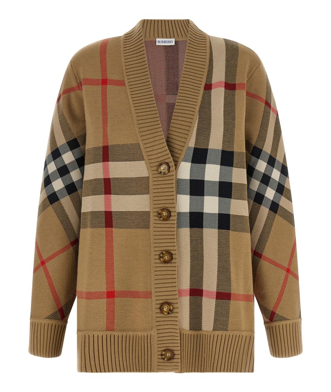 BURBERRY Бежевый шерстяной кардиган, фото 1
