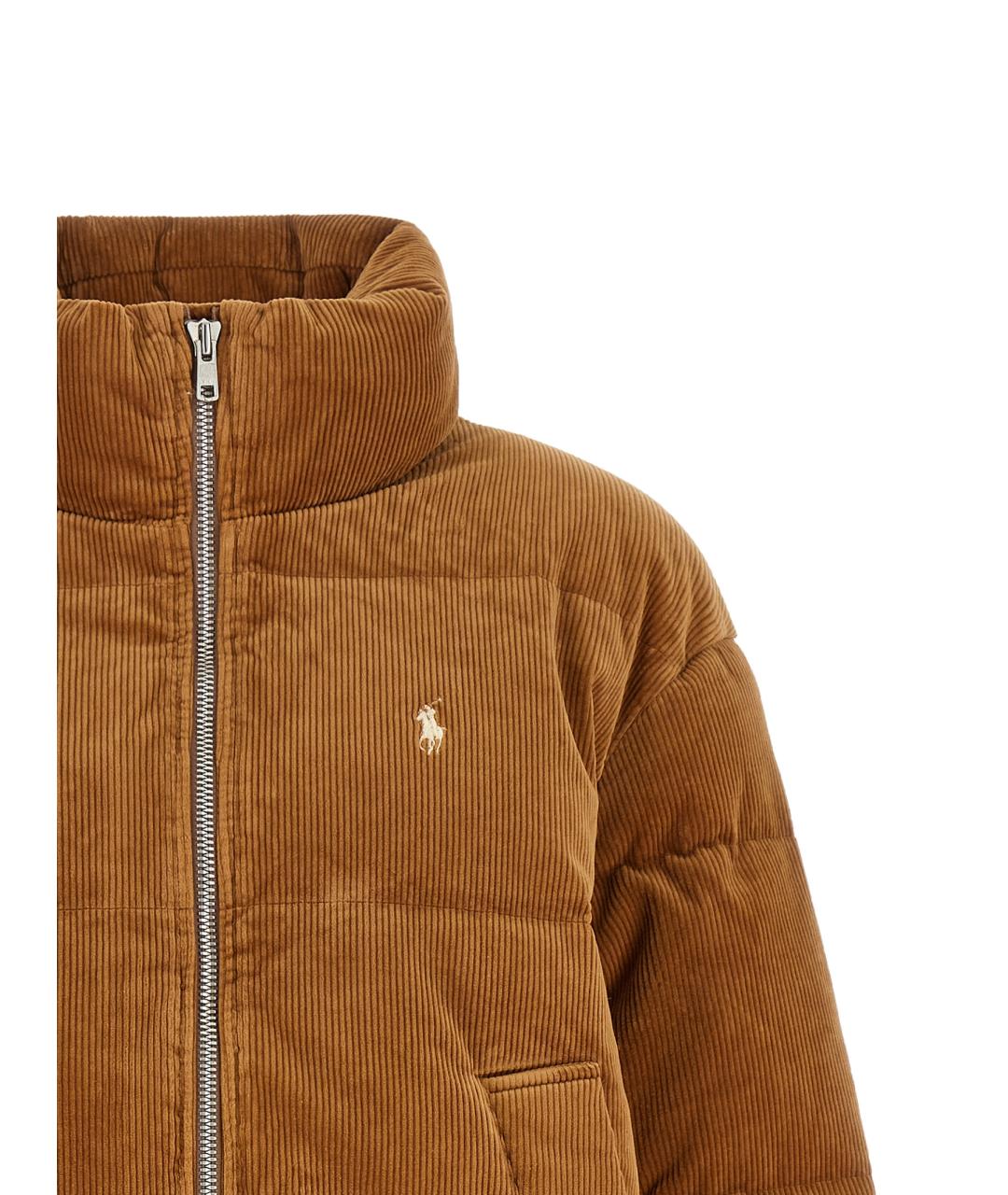 POLO RALPH LAUREN Коричневый хлопковый пуховик, фото 3