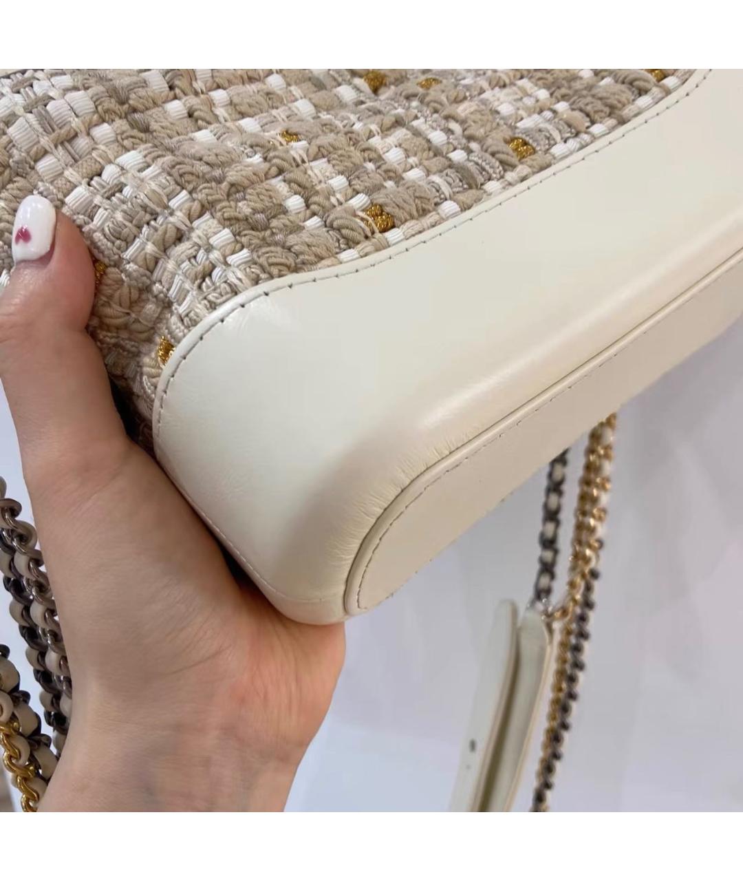 CHANEL Бежевая сумка через плечо, фото 4