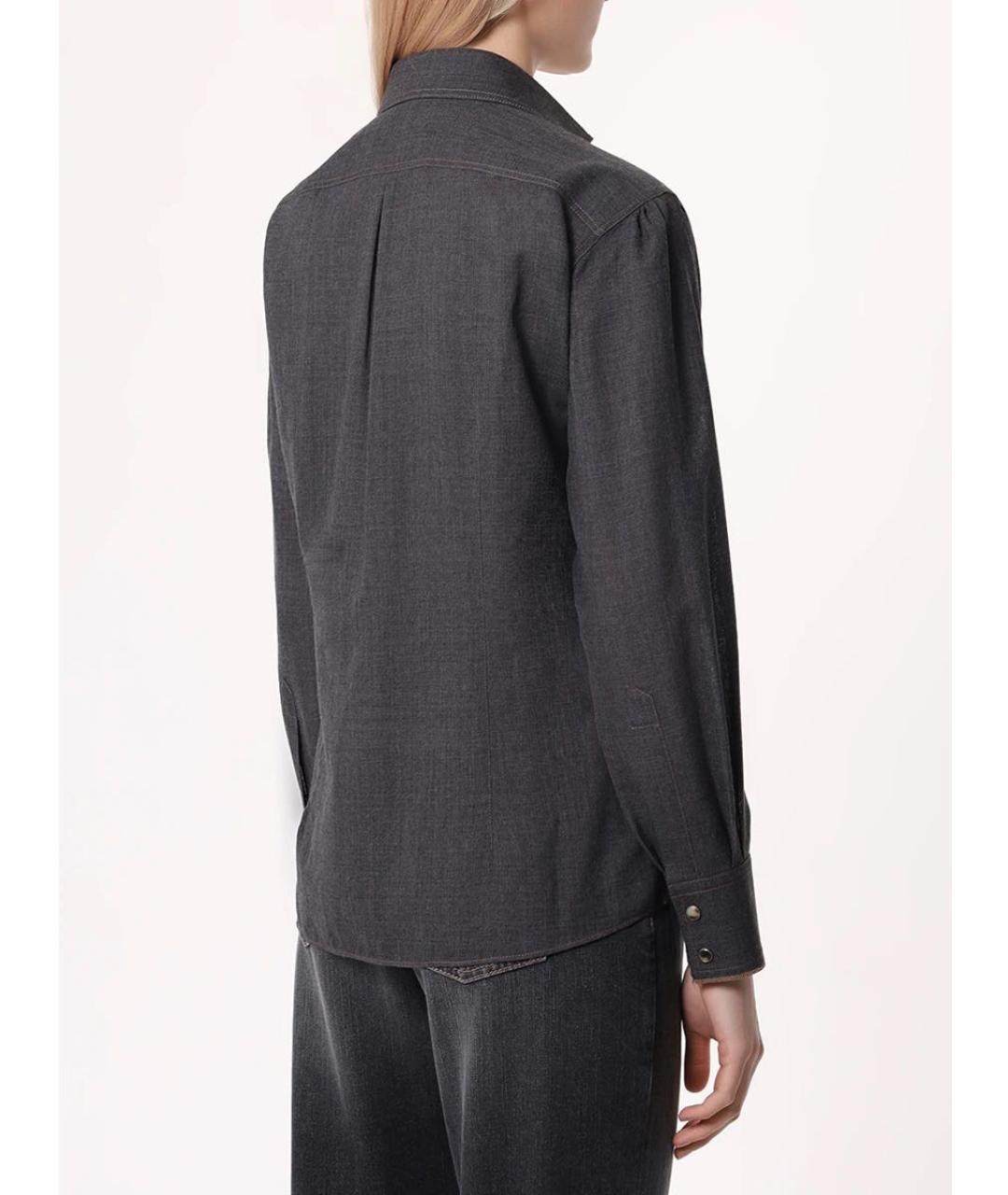 BRUNELLO CUCINELLI Антрацитовая шерстяная рубашка, фото 3