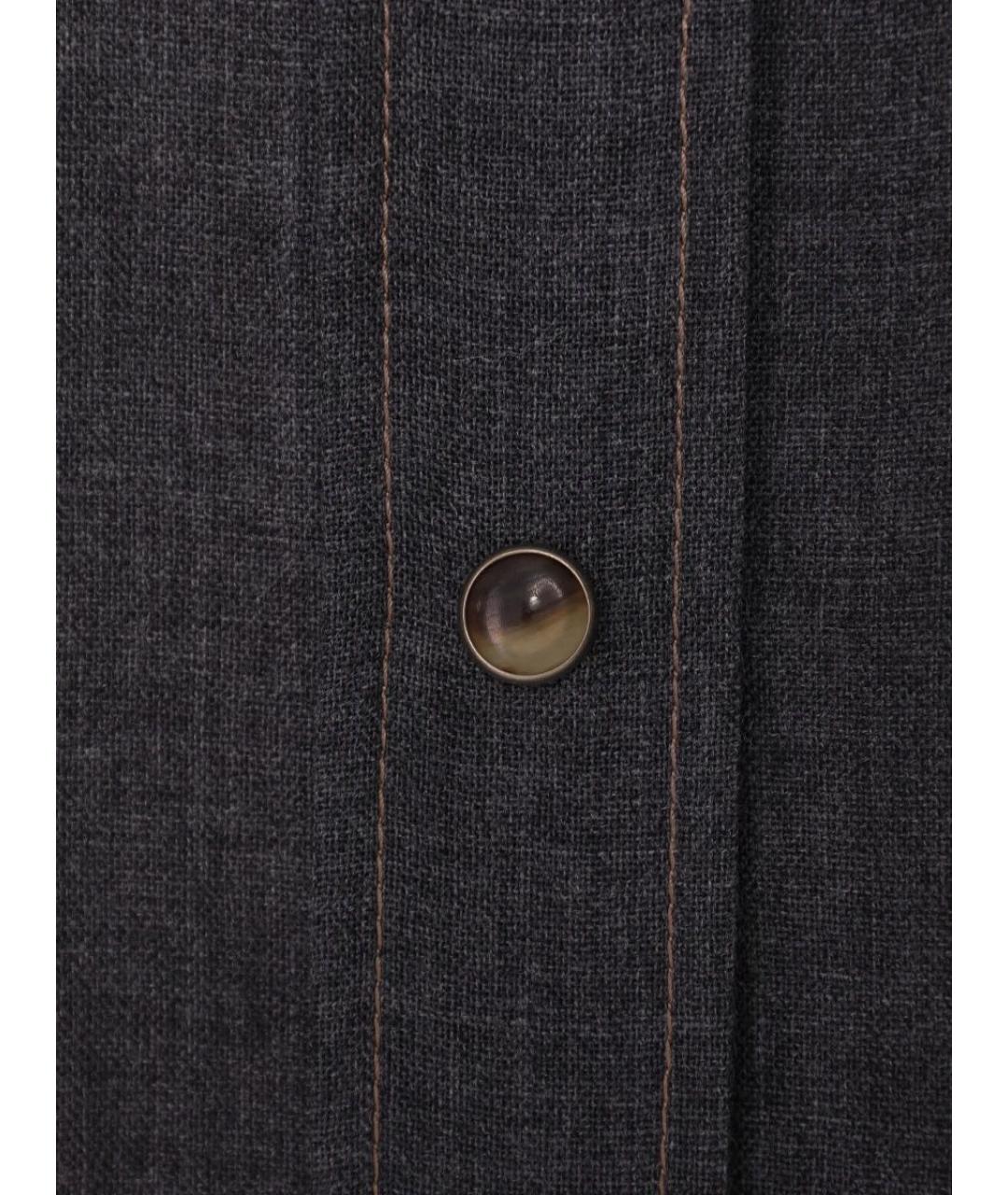 BRUNELLO CUCINELLI Антрацитовая шерстяная рубашка, фото 5