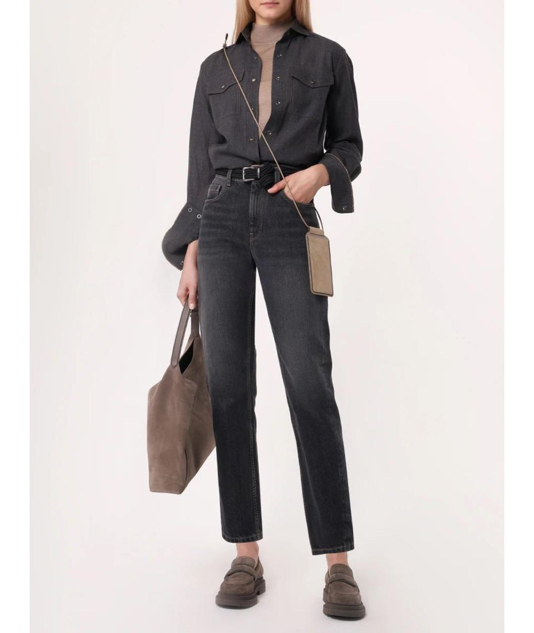 BRUNELLO CUCINELLI Антрацитовая шерстяная рубашка, фото 6