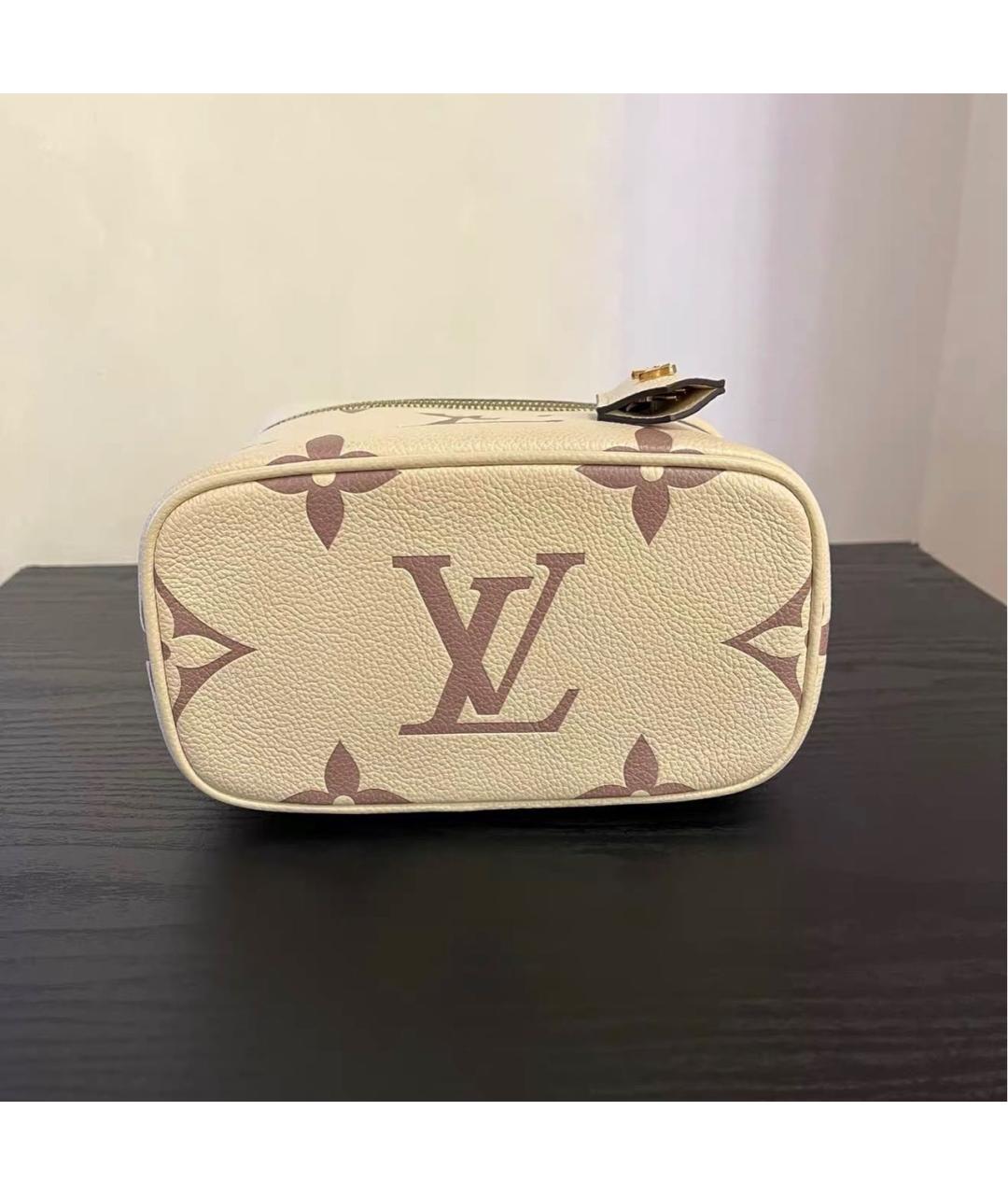 LOUIS VUITTON Бежевая кожаная сумка с короткими ручками, фото 7
