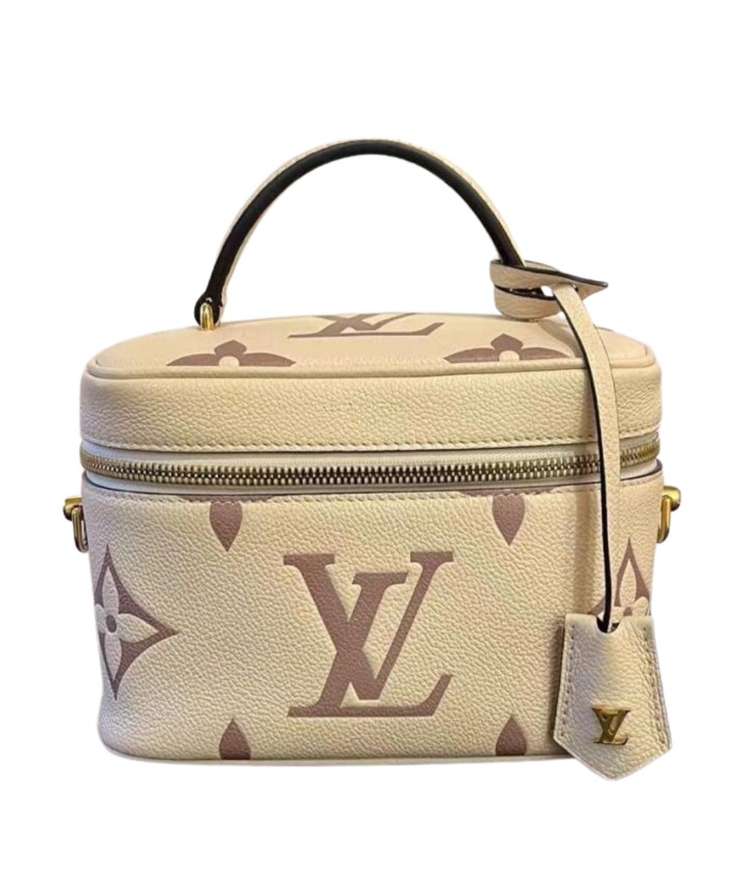 LOUIS VUITTON Бежевая кожаная сумка с короткими ручками, фото 1