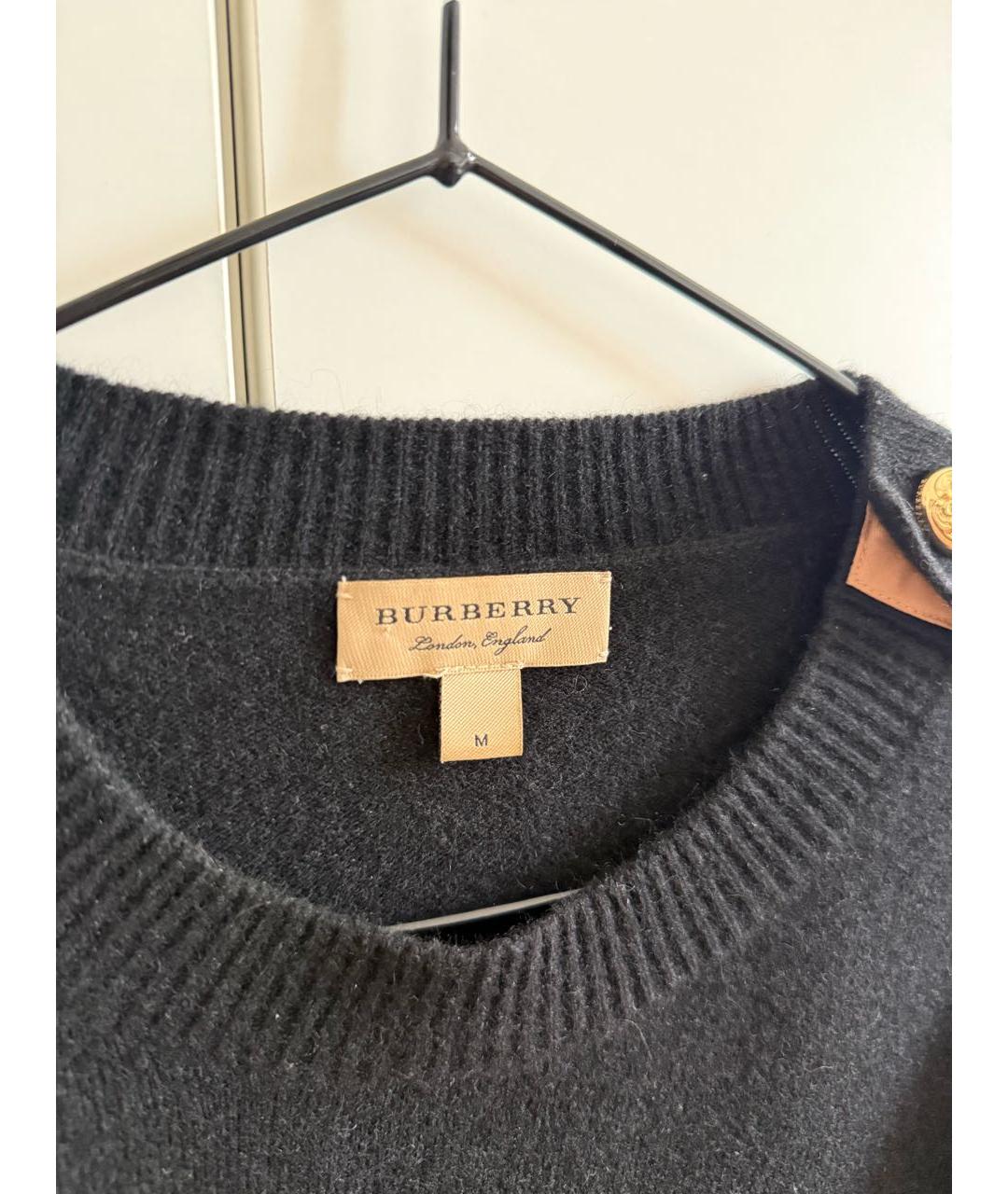 BURBERRY Черный кашемировый джемпер / свитер, фото 3
