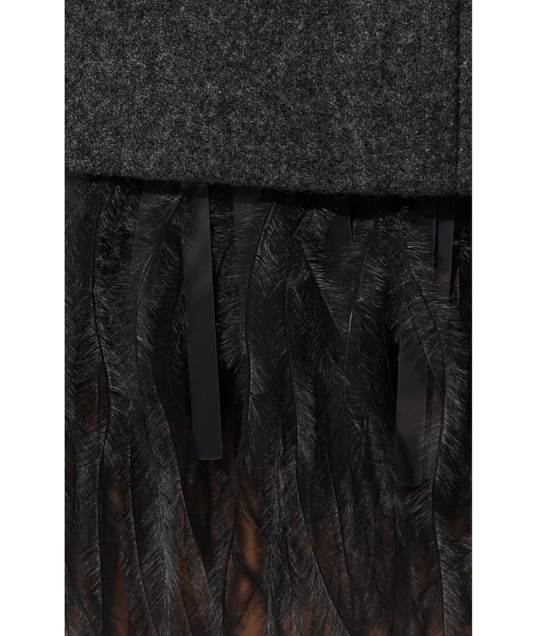 BRUNELLO CUCINELLI Антрацитовая шерстяная юбка мини, фото 4