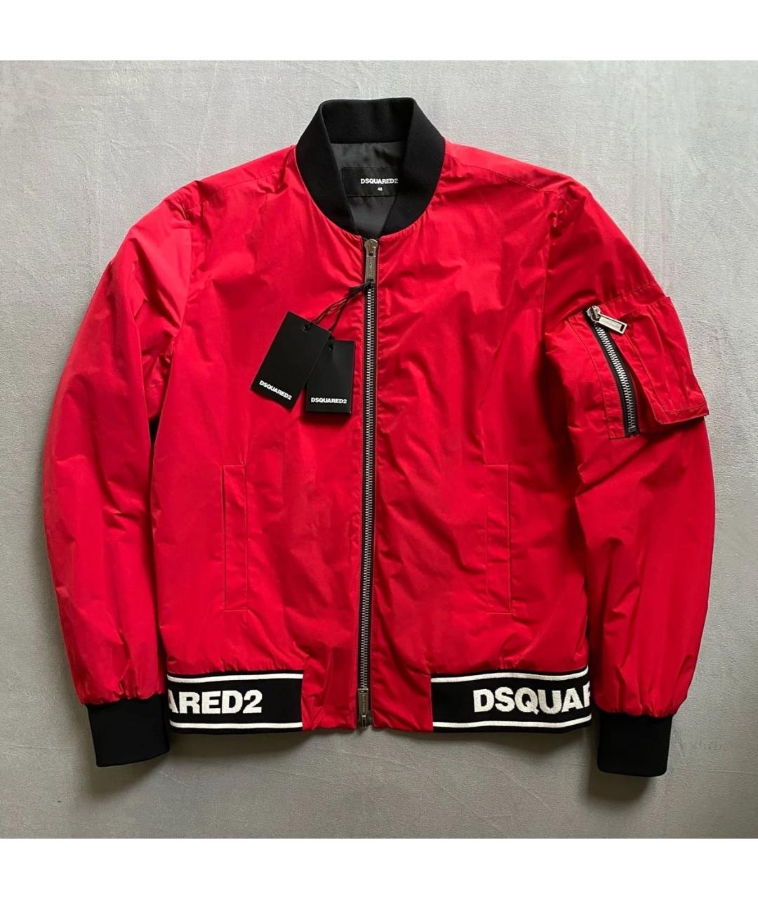 DSQUARED2 Красная полиэстеровая куртка, фото 8
