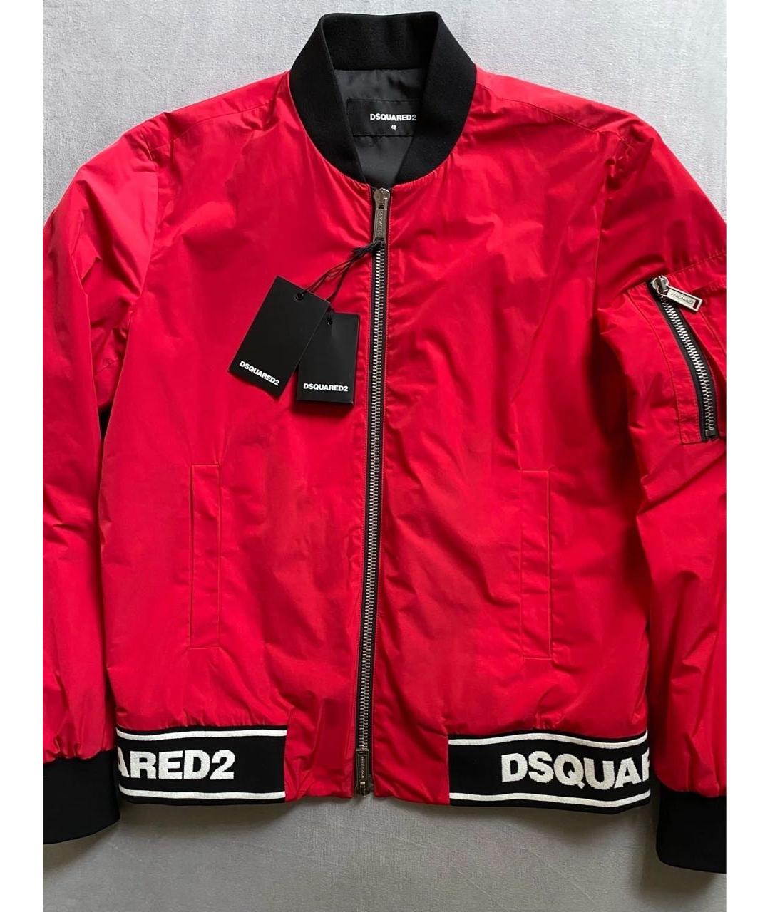 DSQUARED2 Красная полиэстеровая куртка, фото 2