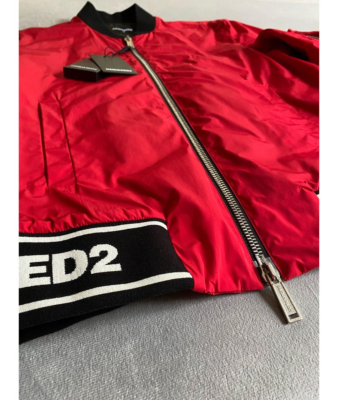 DSQUARED2 Красная полиэстеровая куртка, фото 3