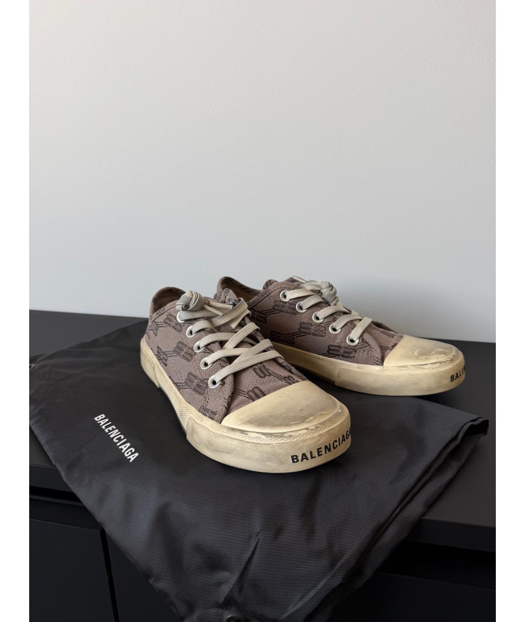 BALENCIAGA Коричневые текстильные кеды, фото 8