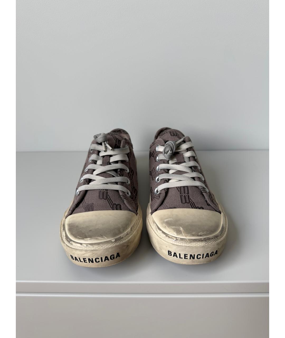 BALENCIAGA Коричневые текстильные кеды, фото 2