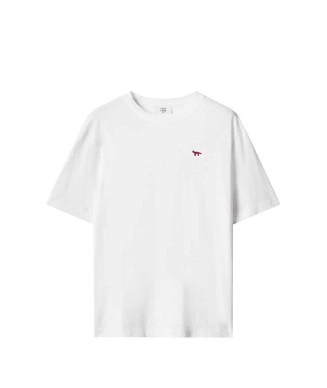 MAISON KITSUNE Белая хлопковая футболка, фото 1