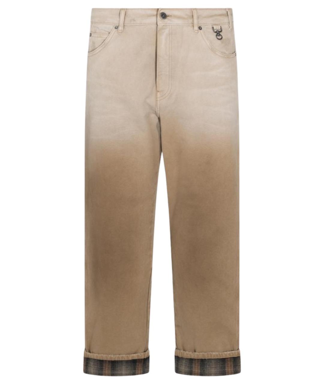 GOLDEN GOOSE Бежевые хлопковые повседневные брюки, фото 1