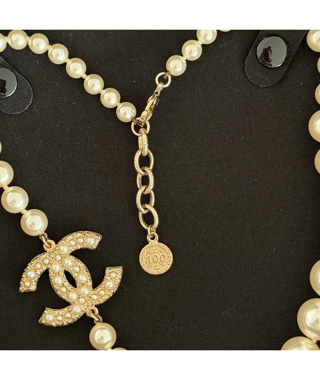 CHANEL Белое жемчужное колье, фото 4