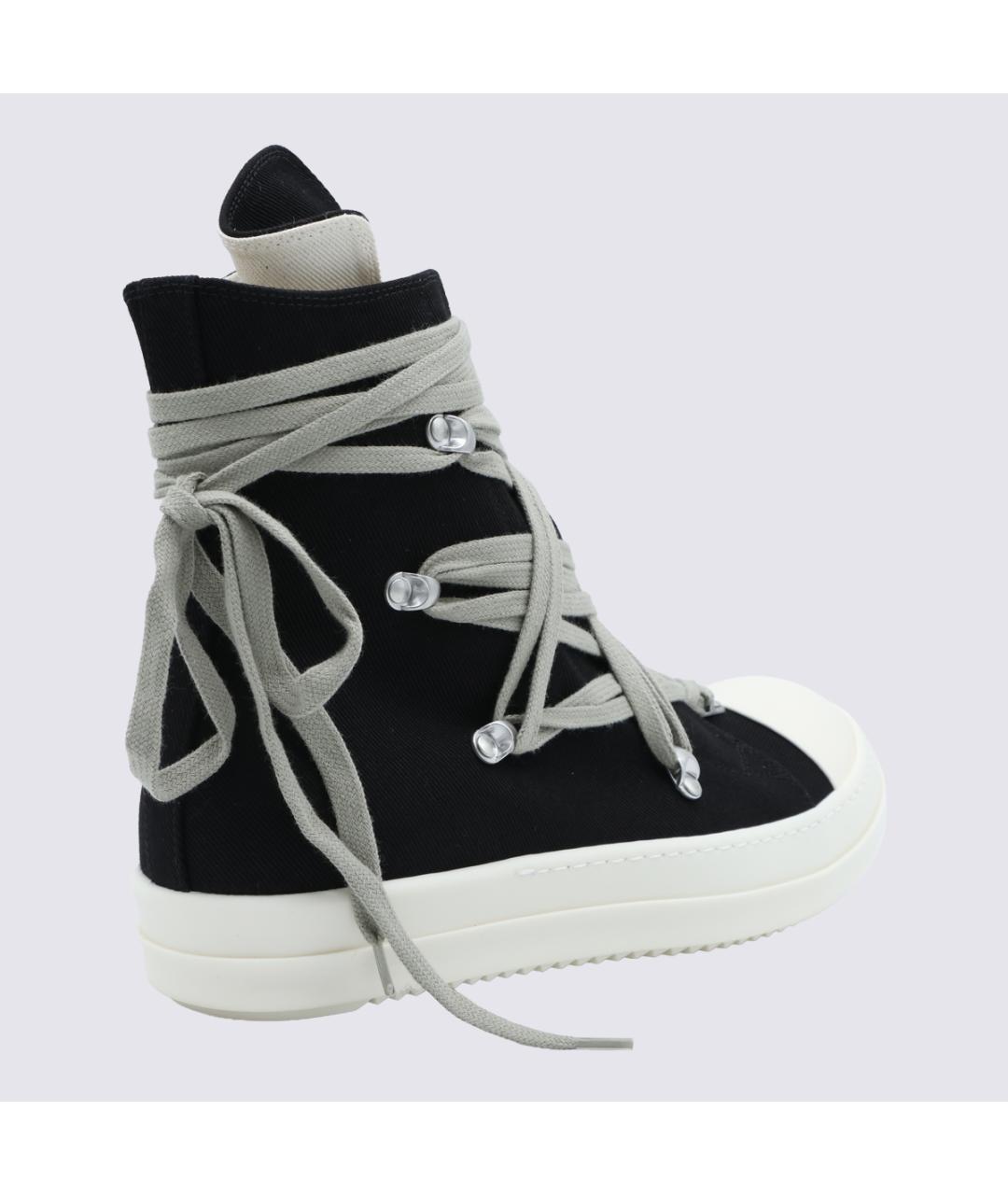 RICK OWENS DRKSHDW Черные текстильные высокие кроссовки / кеды, фото 3