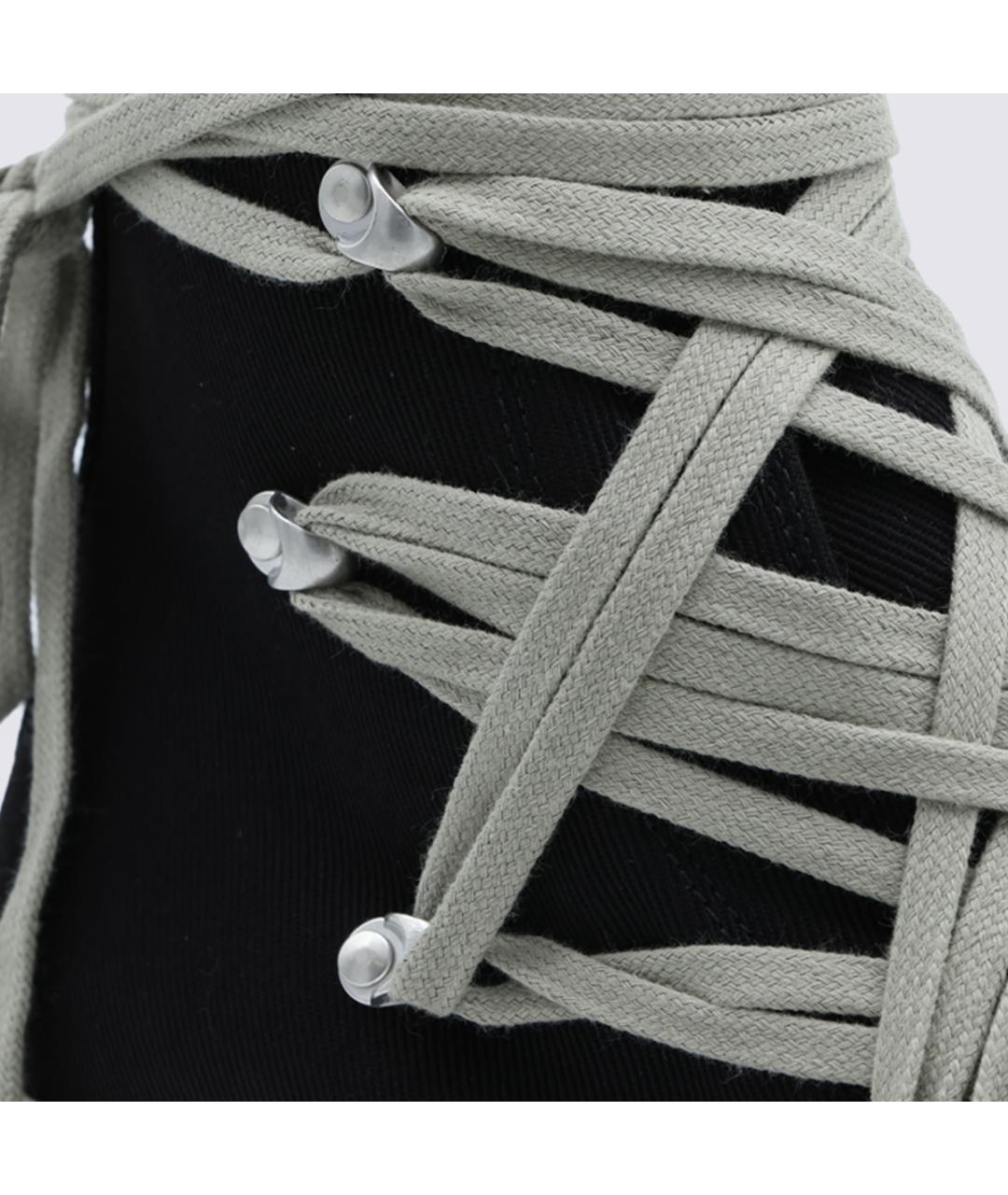 RICK OWENS DRKSHDW Черные текстильные высокие кроссовки / кеды, фото 4