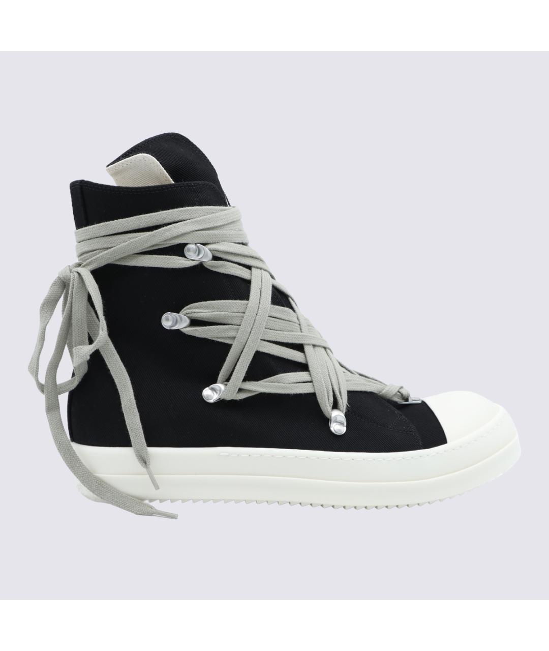 RICK OWENS DRKSHDW Черные текстильные высокие кроссовки / кеды, фото 5