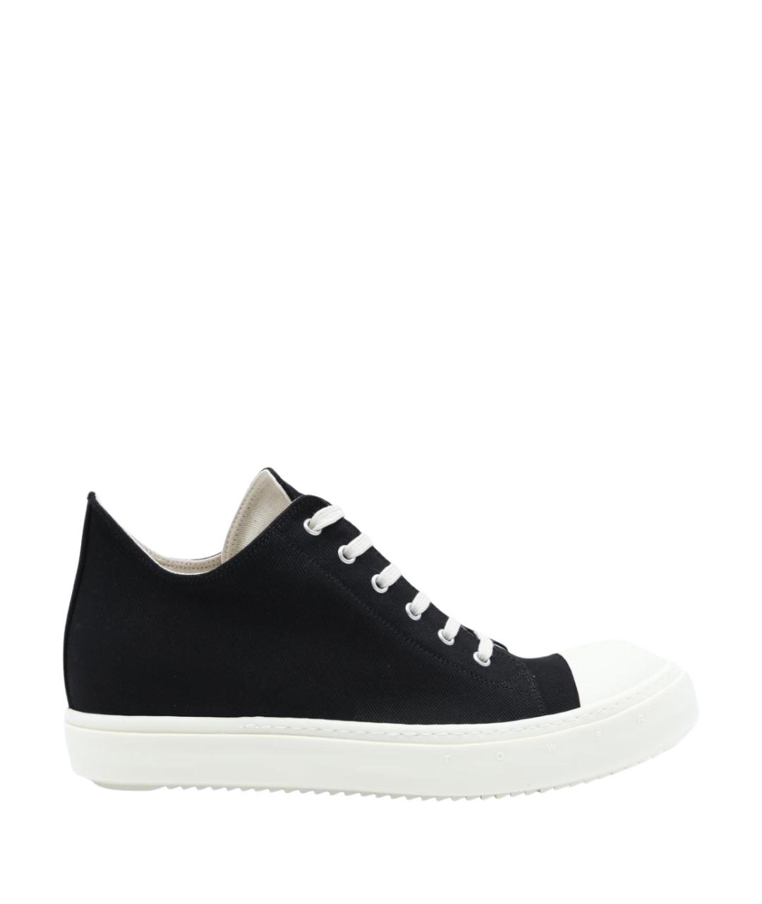 RICK OWENS DRKSHDW Черные текстильные низкие кроссовки / кеды, фото 1