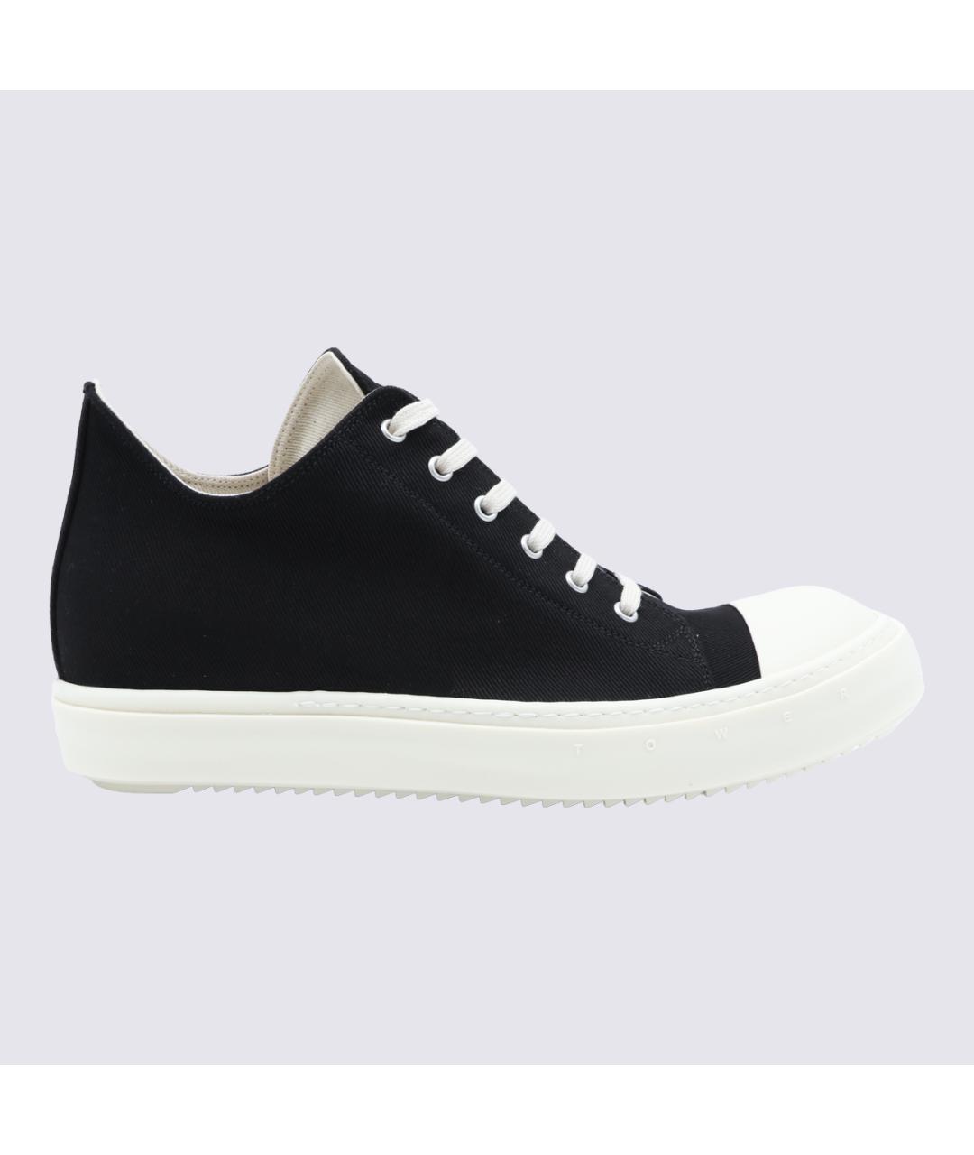 RICK OWENS DRKSHDW Черные текстильные низкие кроссовки / кеды, фото 5