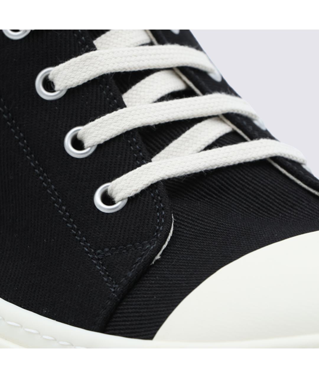 RICK OWENS DRKSHDW Черные текстильные низкие кроссовки / кеды, фото 4
