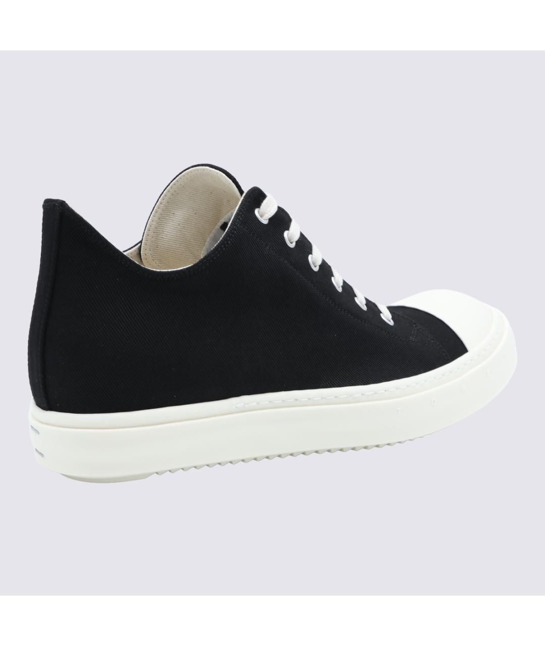 RICK OWENS DRKSHDW Черные текстильные низкие кроссовки / кеды, фото 3