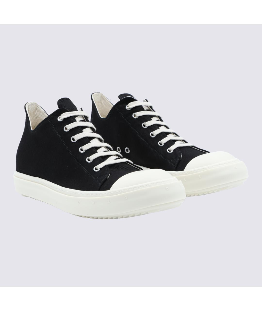 RICK OWENS DRKSHDW Черные текстильные низкие кроссовки / кеды, фото 2