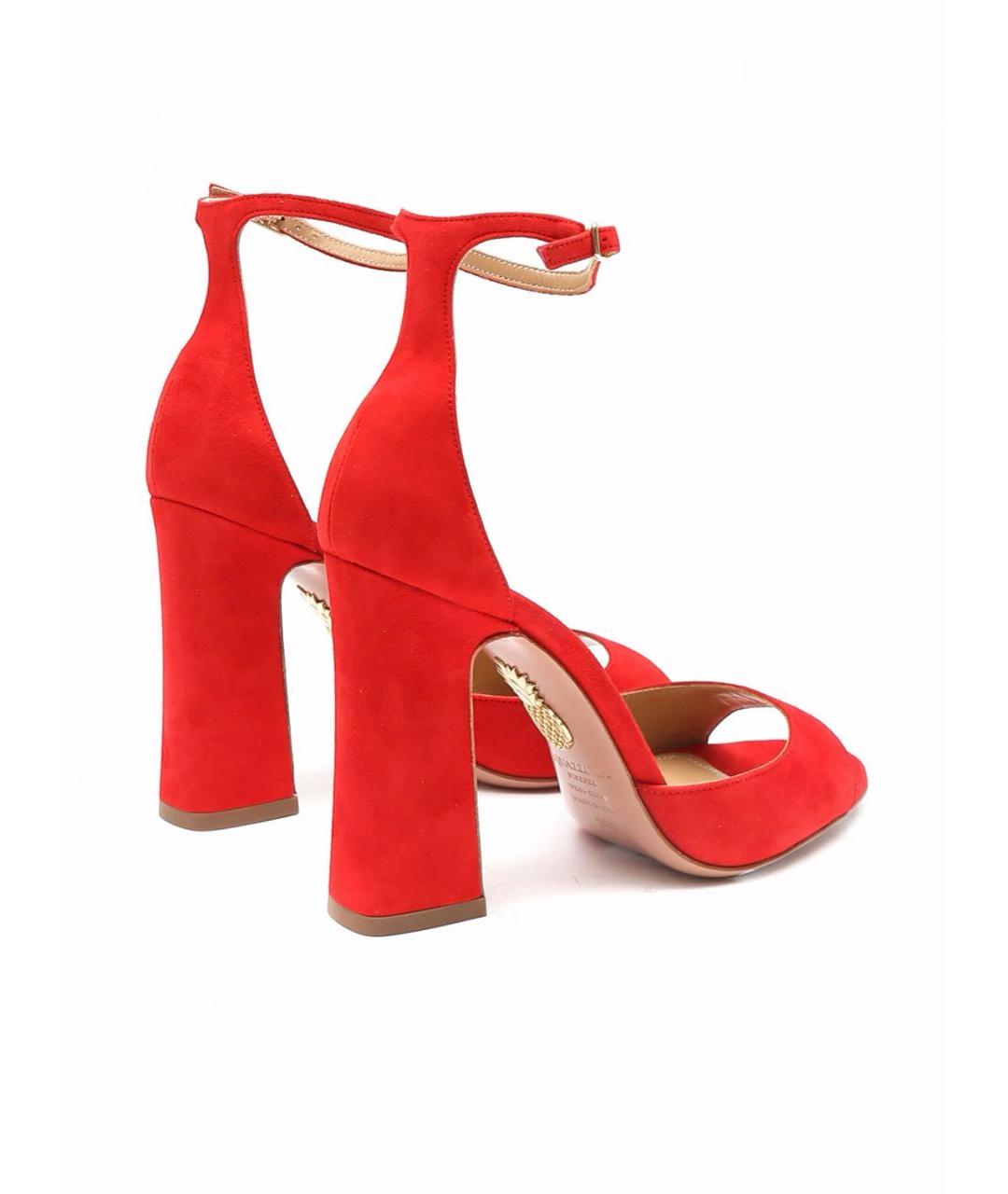 AQUAZZURA Красные замшевые босоножки, фото 3