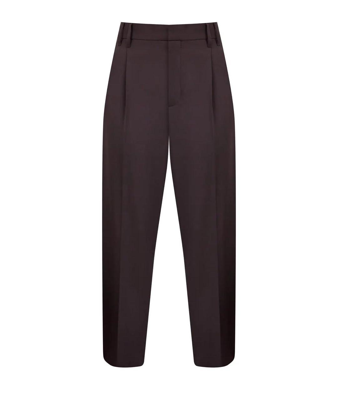 BRUNELLO CUCINELLI Коричневые шерстяные брюки узкие, фото 1