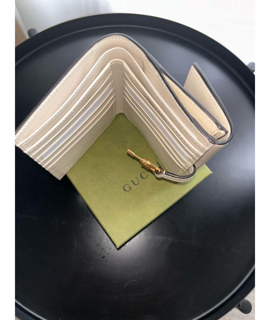 GUCCI Белый кожаный кошелек, фото 6