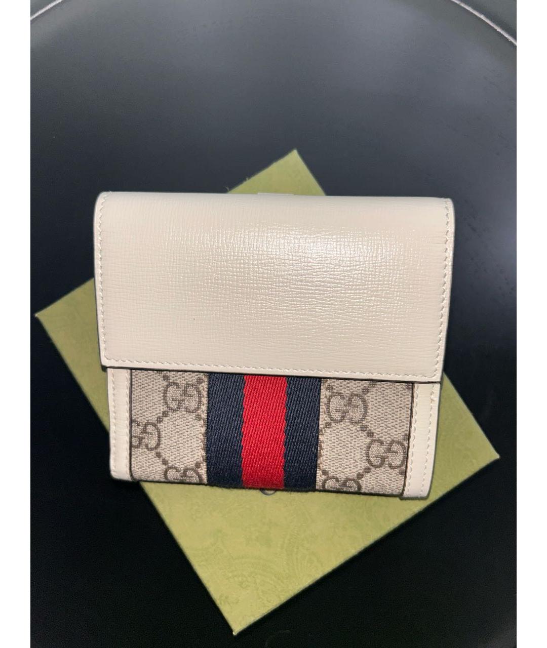 GUCCI Белый кожаный кошелек, фото 2