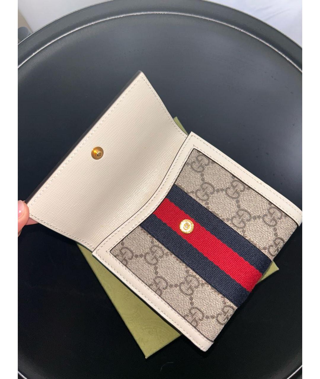 GUCCI Белый кожаный кошелек, фото 3