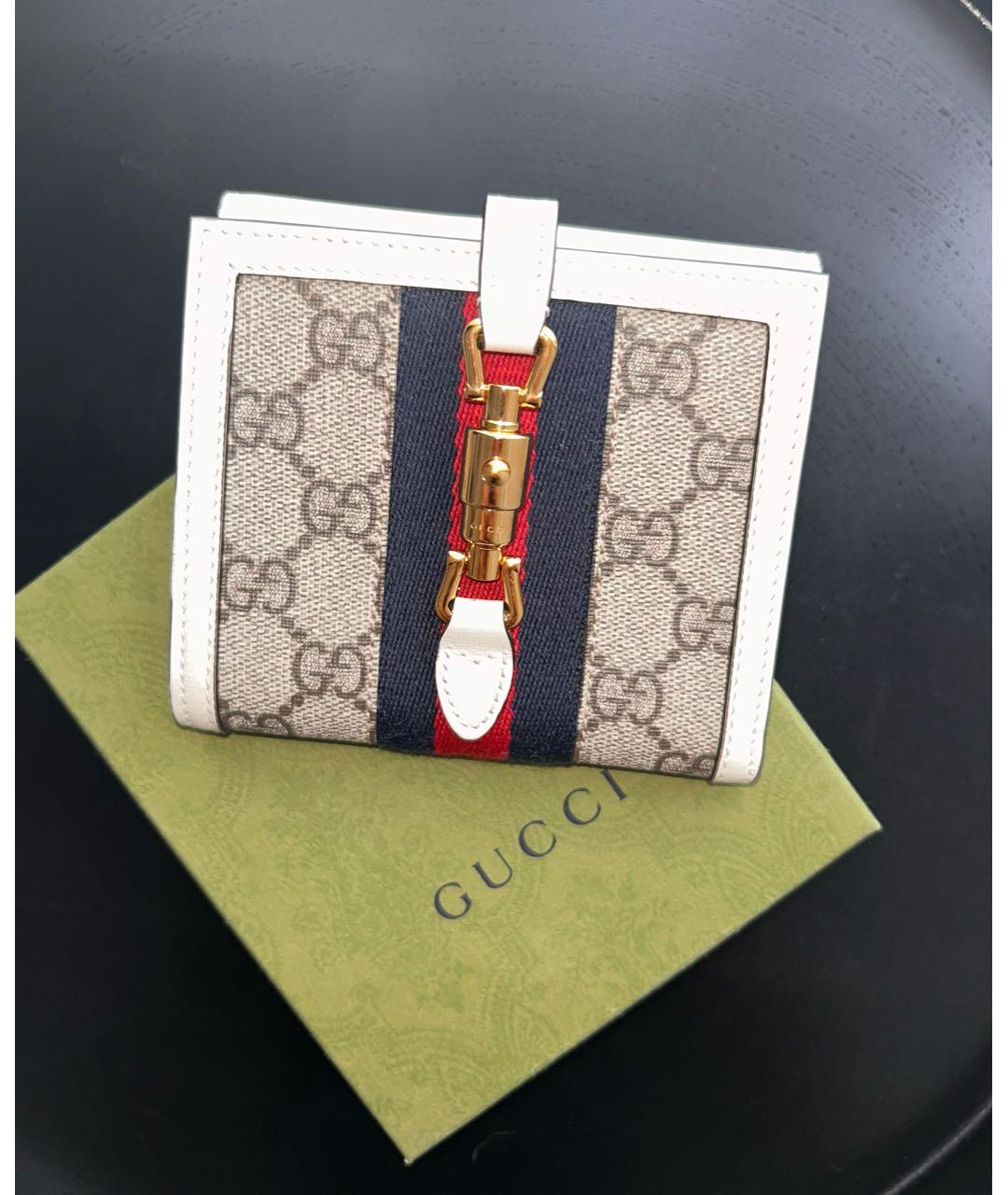 GUCCI Белый кожаный кошелек, фото 7