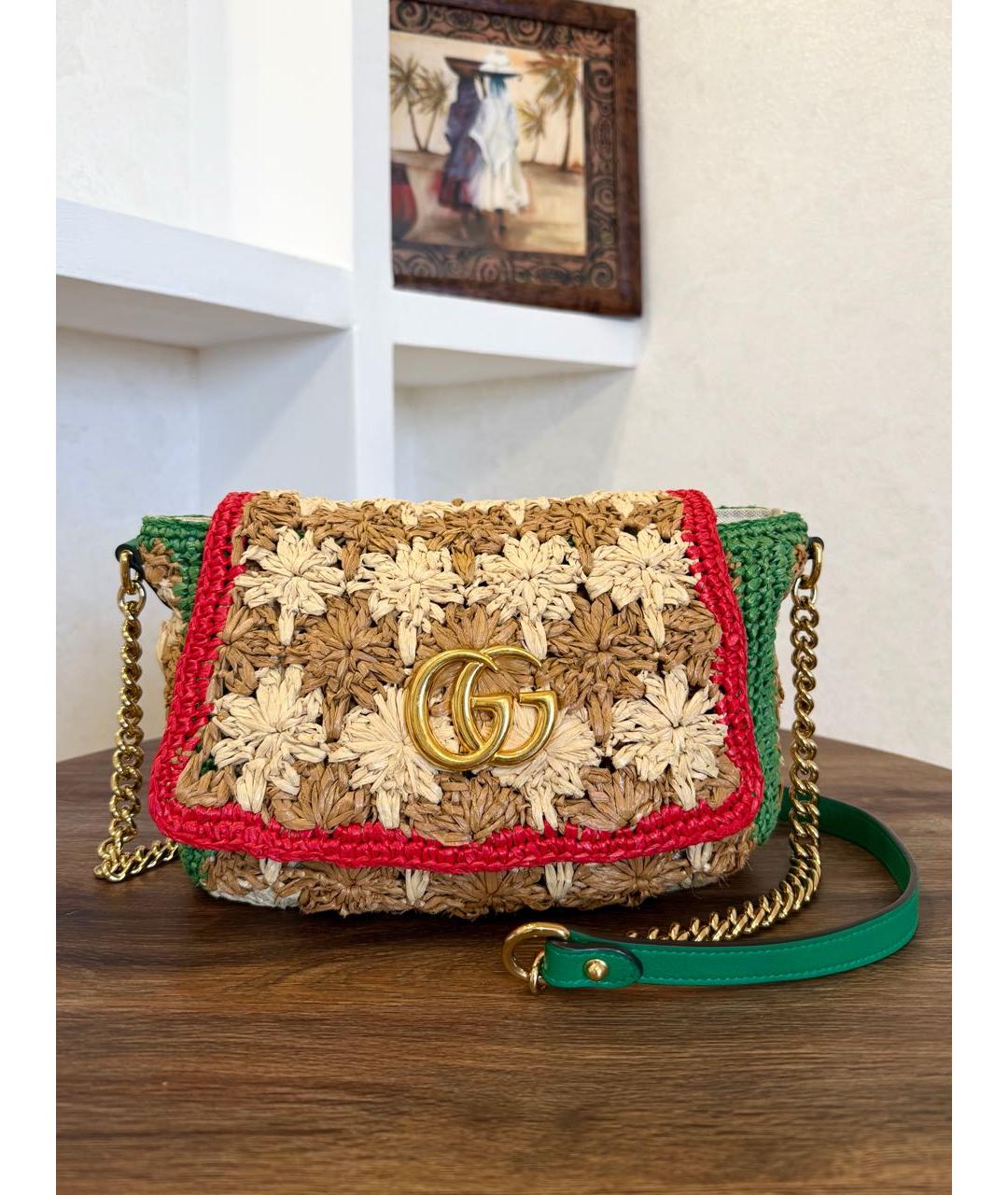 GUCCI Мульти рафиевая сумка через плечо, фото 2