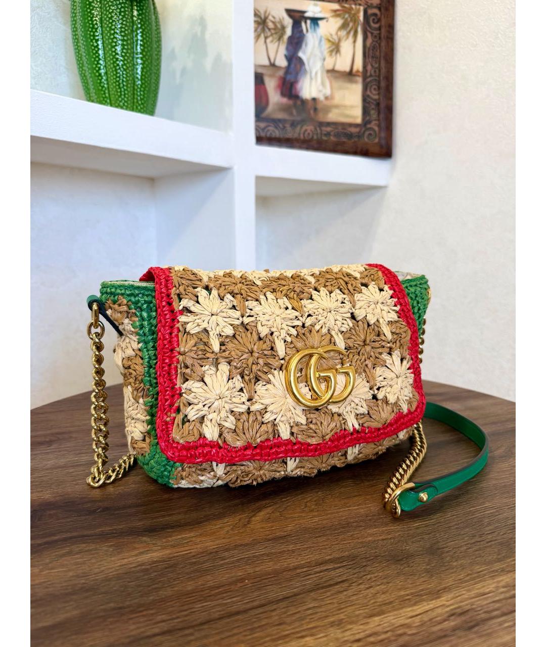 GUCCI Мульти рафиевая сумка через плечо, фото 3