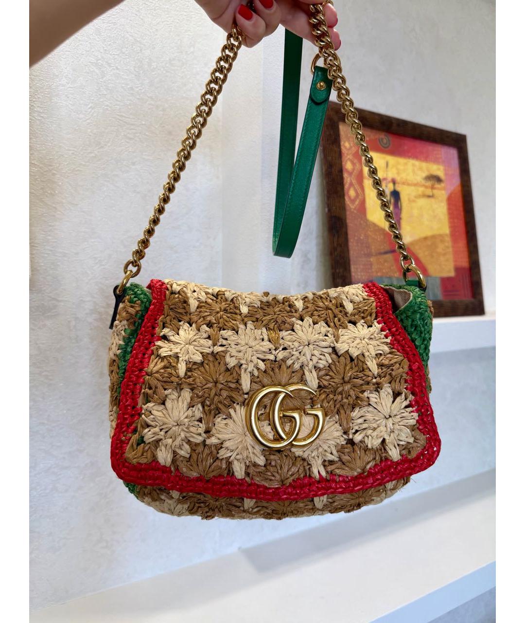 GUCCI Мульти рафиевая сумка через плечо, фото 5