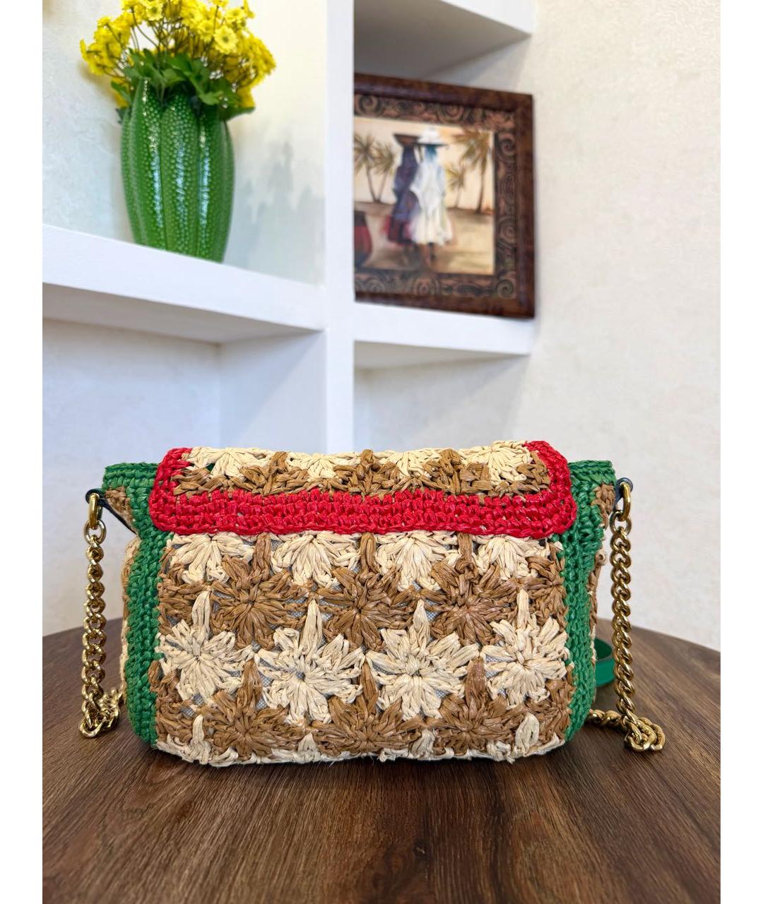 GUCCI Мульти рафиевая сумка через плечо, фото 4