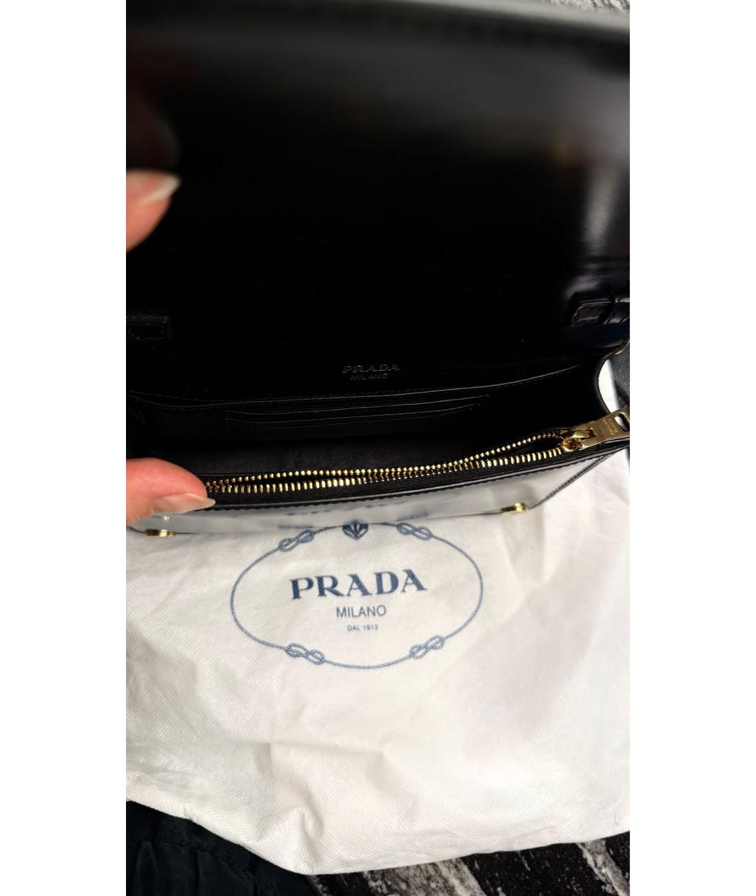 PRADA Черная кожаная сумка через плечо, фото 4