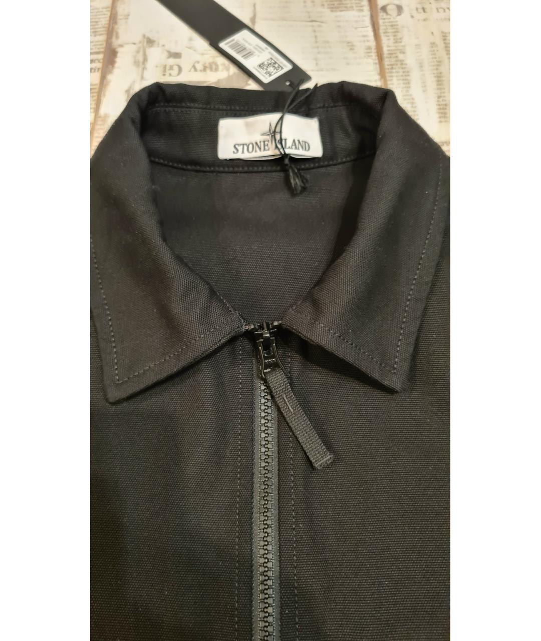 STONE ISLAND Черная хлопковая куртка, фото 6