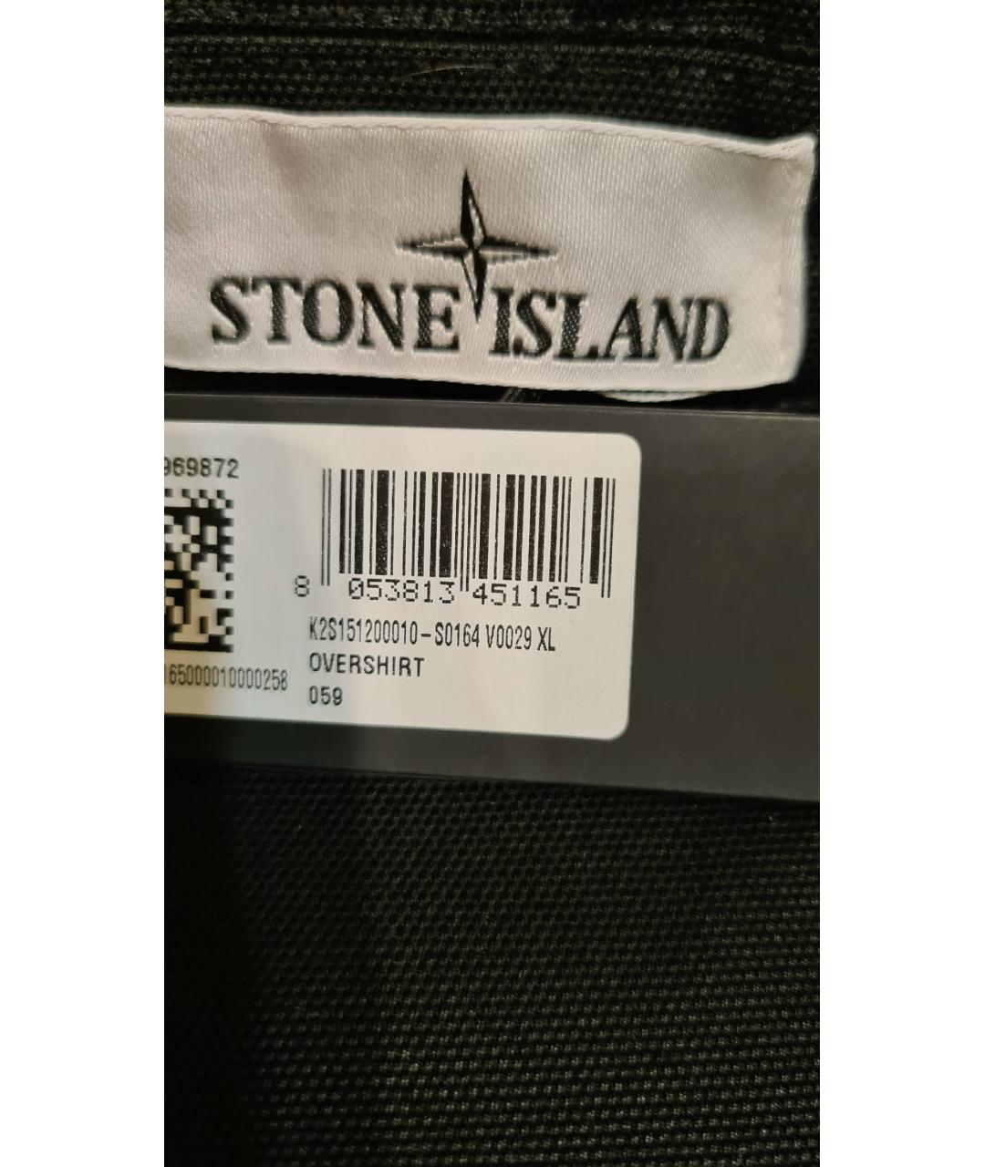 STONE ISLAND Черная хлопковая куртка, фото 9