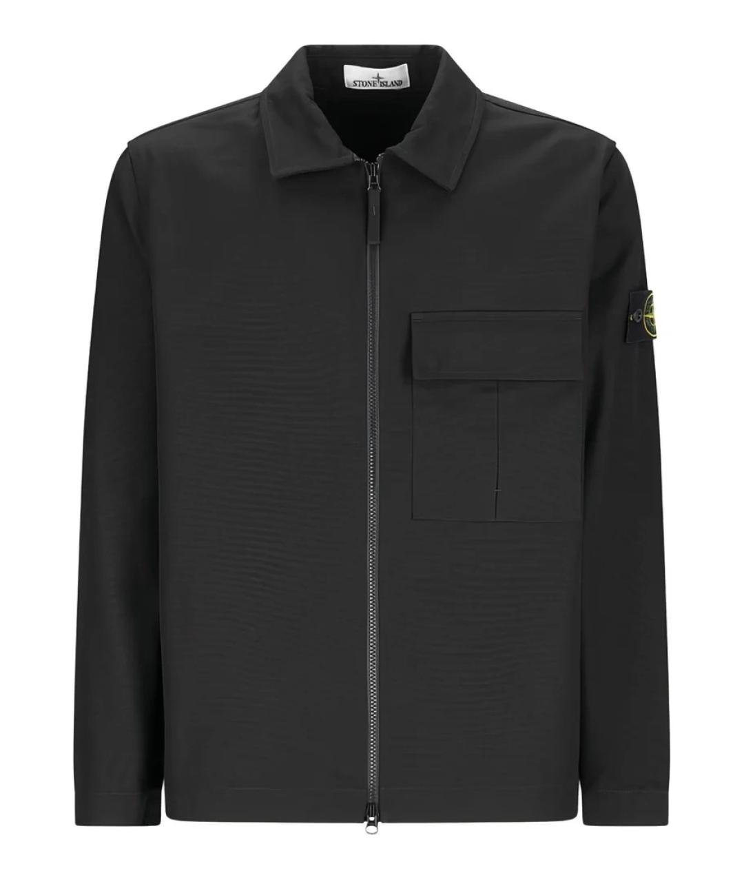 STONE ISLAND Черная хлопковая куртка, фото 1