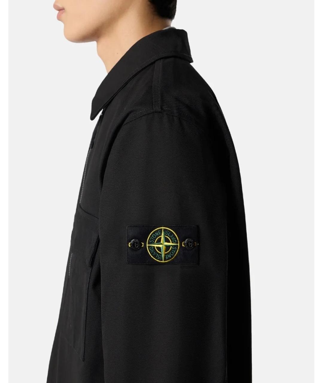 STONE ISLAND Черная хлопковая куртка, фото 2