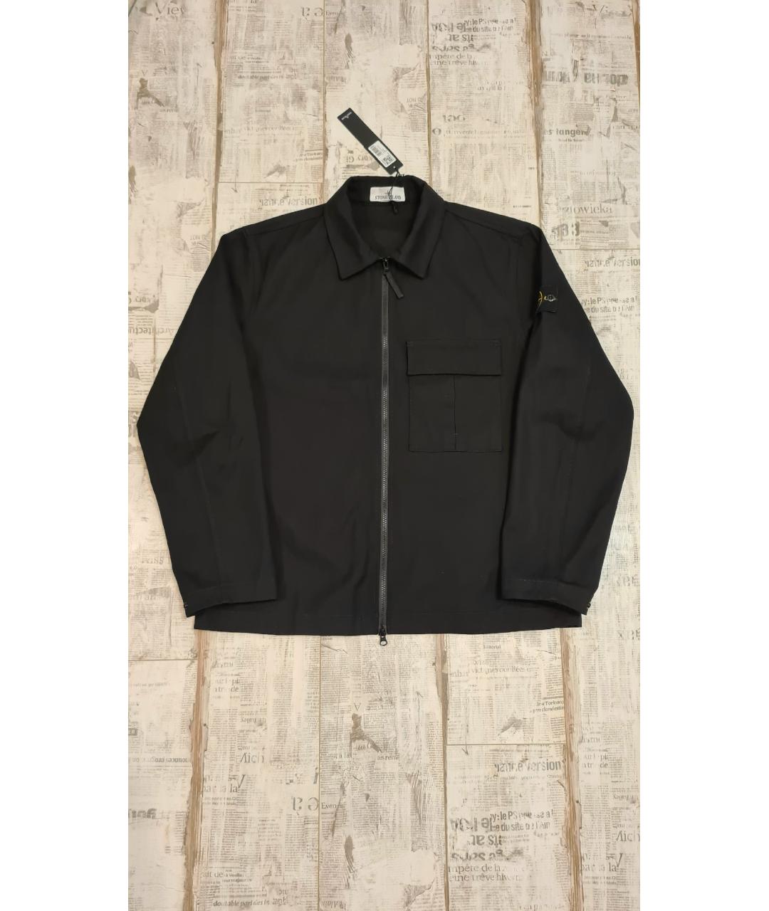 STONE ISLAND Черная хлопковая куртка, фото 4