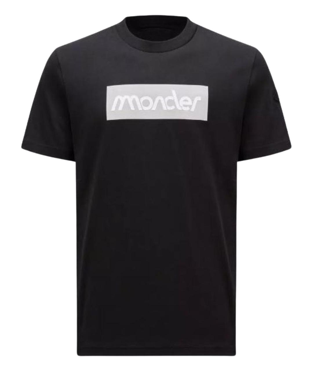 MONCLER Черная хлопко-эластановая футболка, фото 1