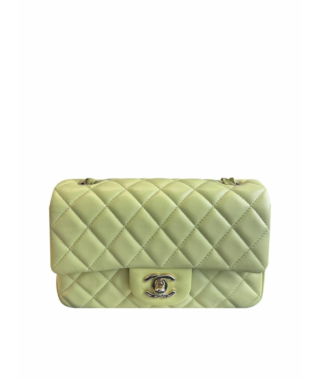 CHANEL Салатовая кожаная сумка через плечо, фото 1