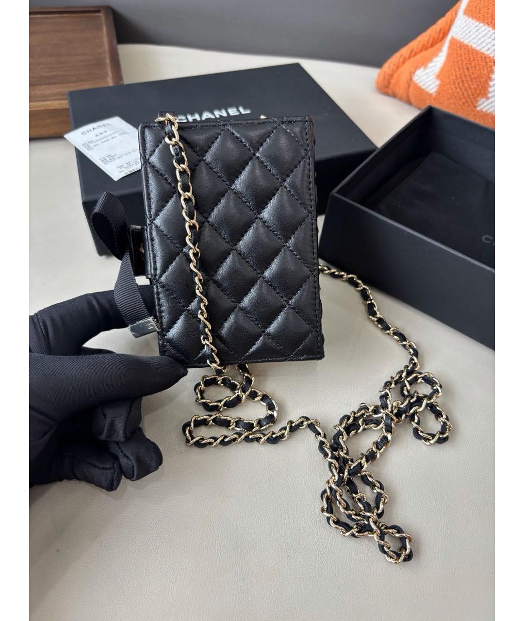 CHANEL Черная кожаная сумка через плечо, фото 4