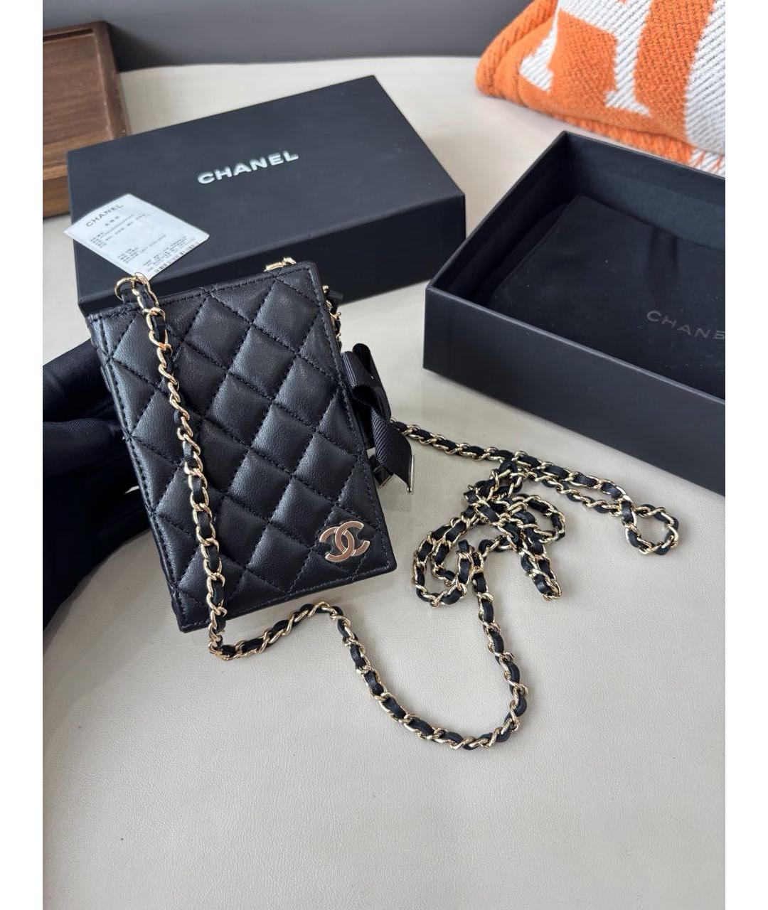 CHANEL Черная кожаная сумка через плечо, фото 8
