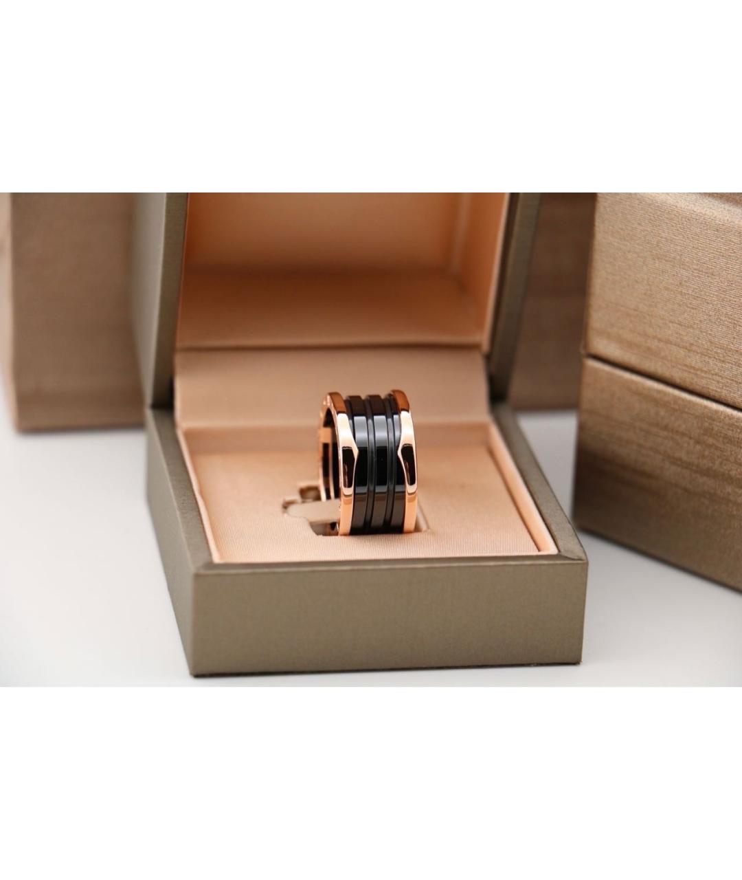 BVLGARI Черное кольцо из розового золота, фото 3