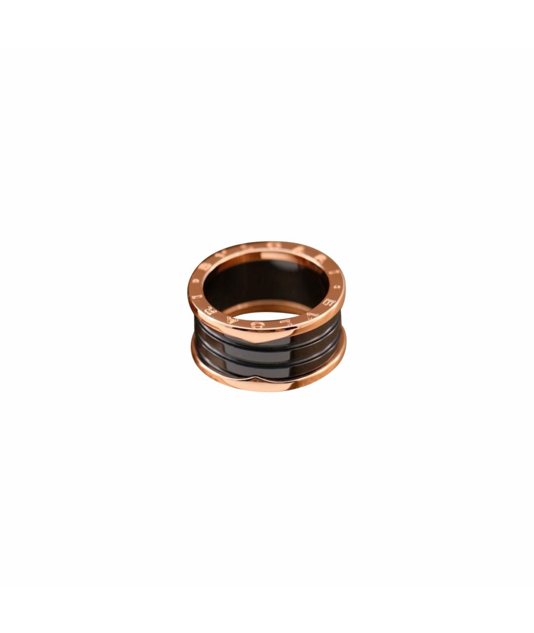 BVLGARI Черное кольцо из розового золота, фото 1