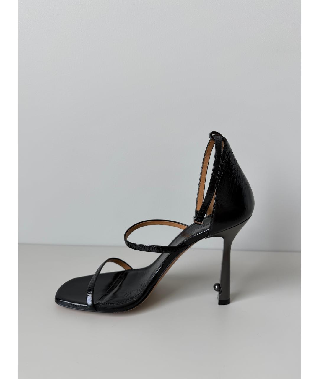 OFF-WHITE Черные кожаные босоножки, фото 10